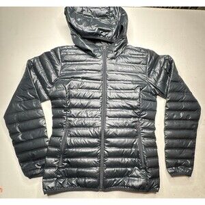 Columbia Women’s Puffer Jacket M Hooded Black Down Winter Coat